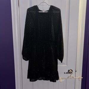 Old Navy Black Long Sleeve Dress with Sparkle
